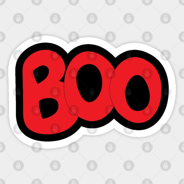 BOO text art in red bubble letters Sticker by Angel Dawn Design